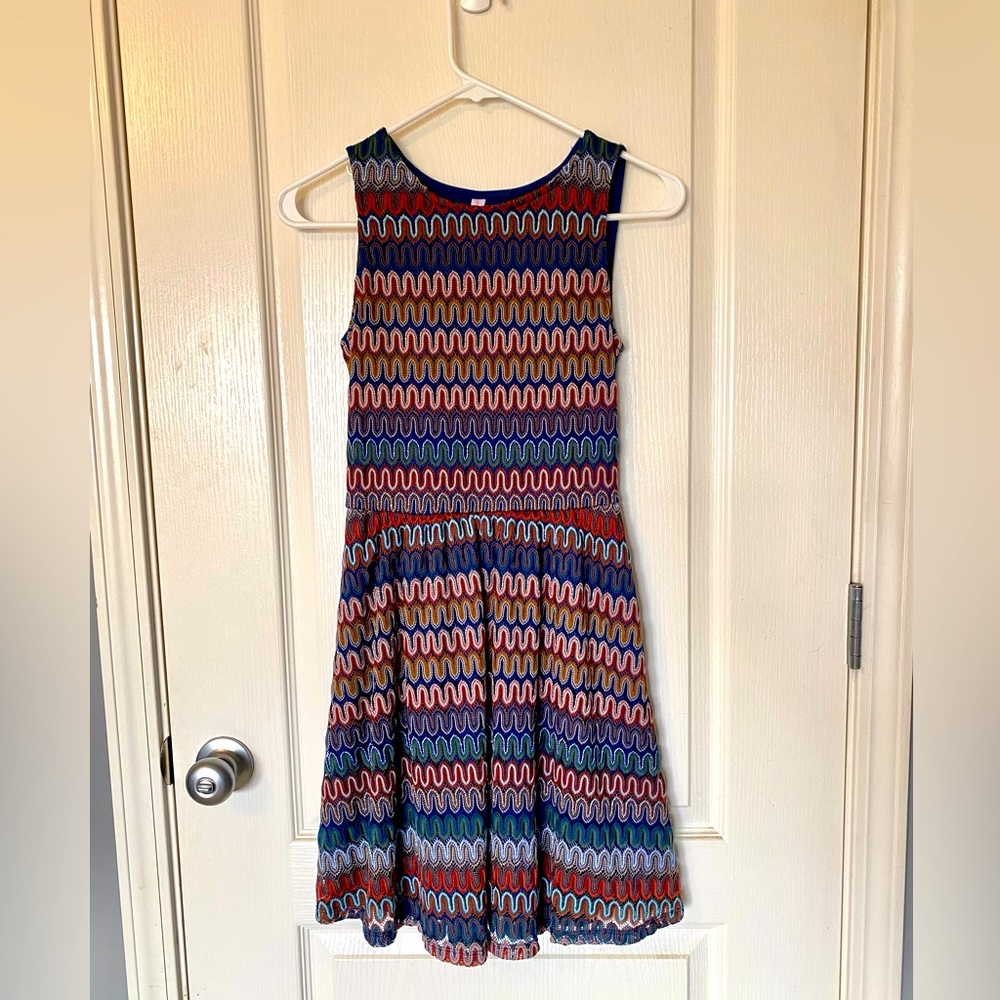 Casual/dress casual multicolor knee length dress XS